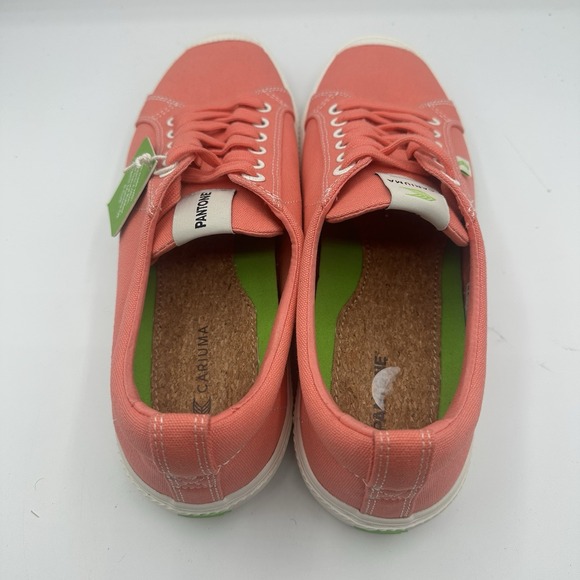 Cariuma Pantone Classic Canvas Sneakers Mens 11 Coral Pink Lace Up Low Shoes NWT - Picture 9 of 10